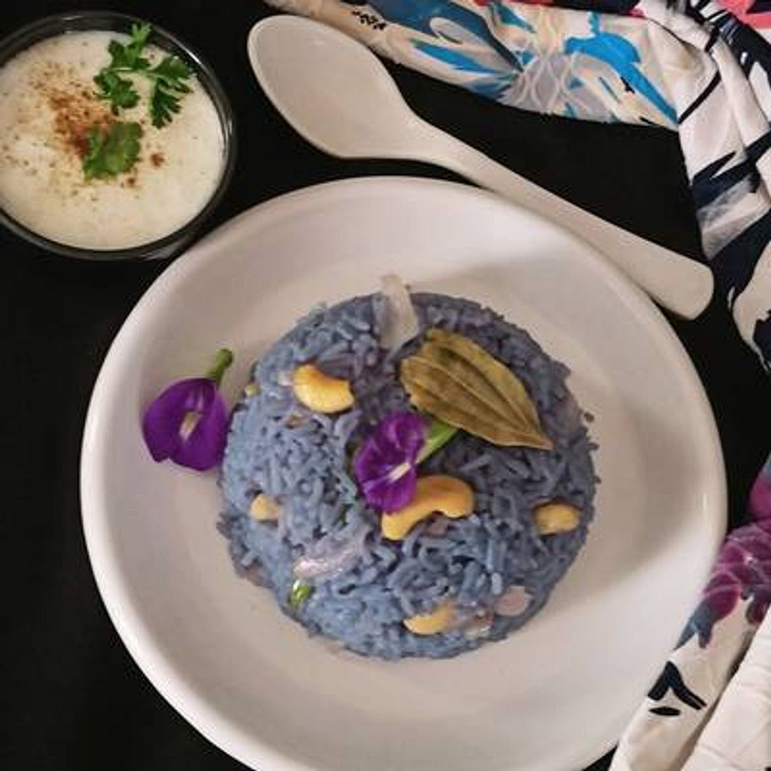 Butterfly pea flower Fried Rice