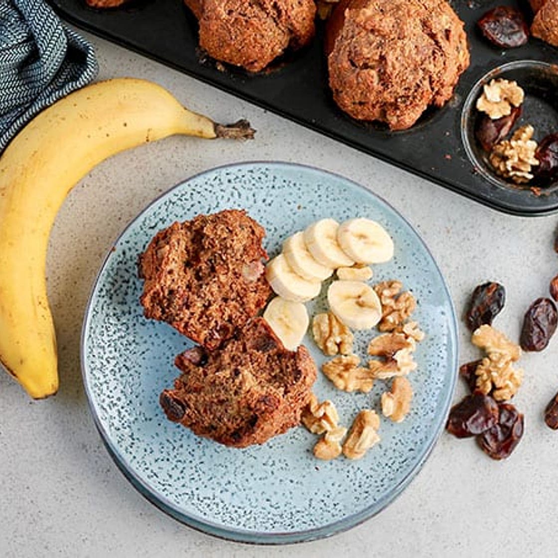 No Sugar Banana Bran Muffins