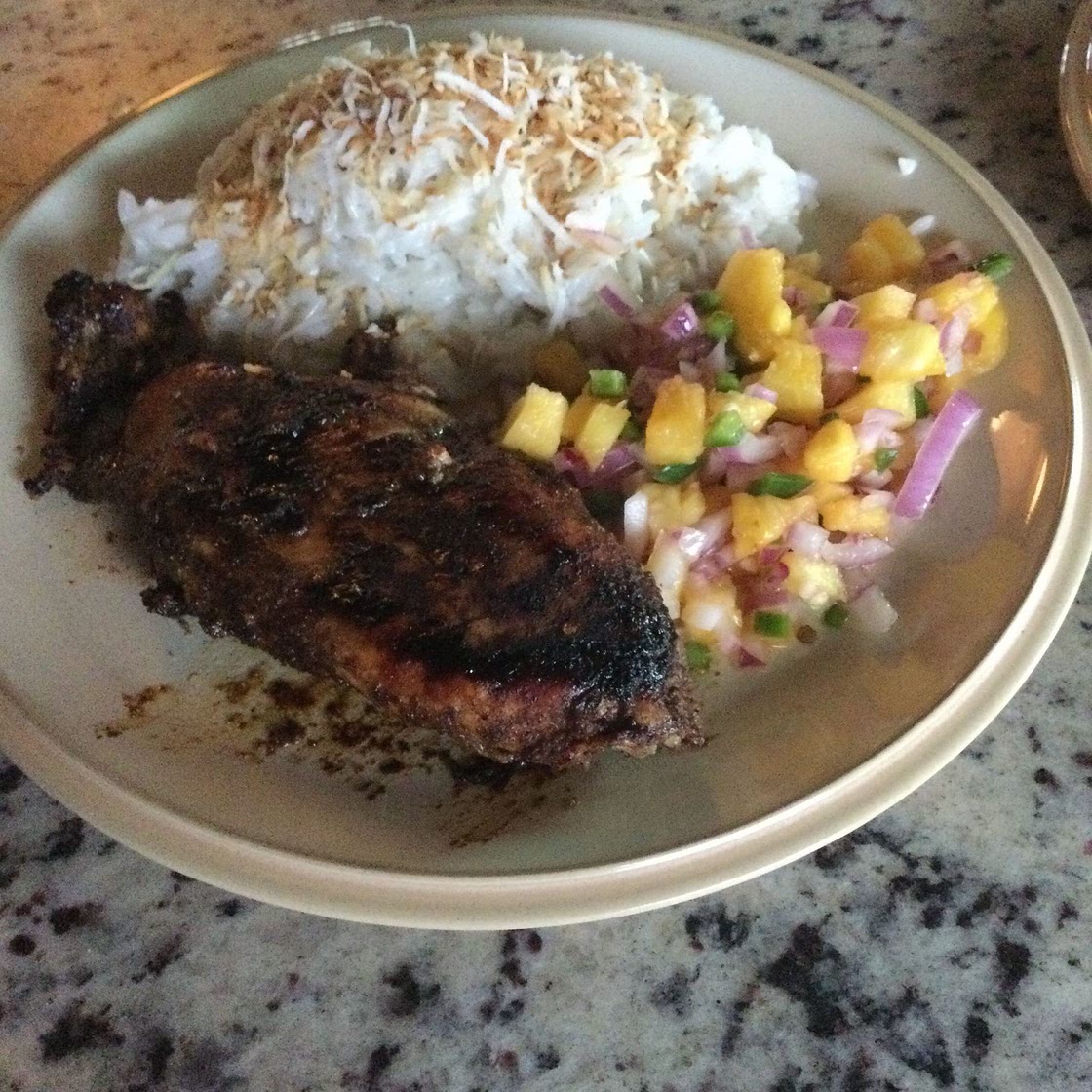 Caribbean Jerk Chicken with Pineapple Salsa