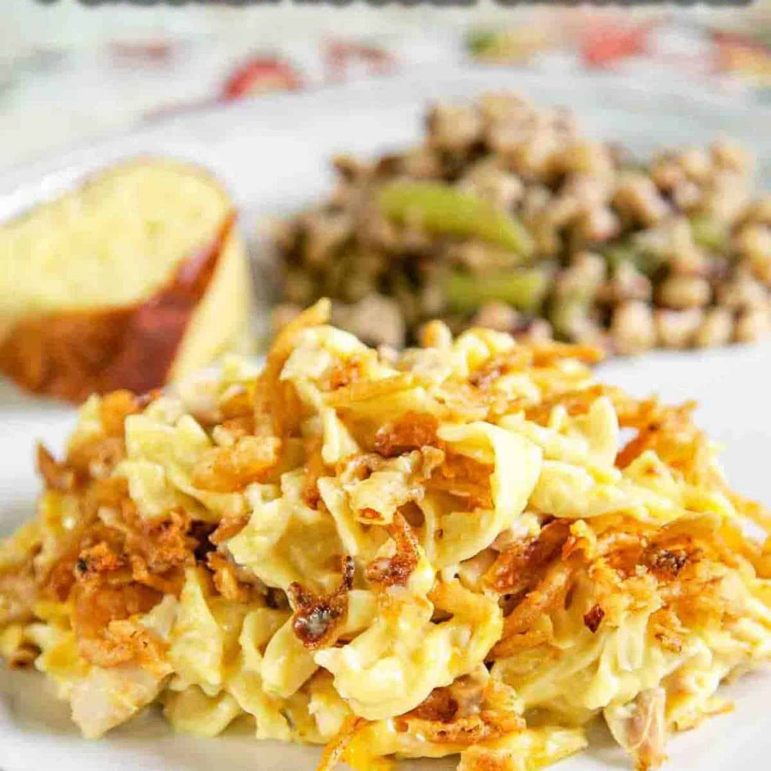 French Onion Chicken Noodle Casserole