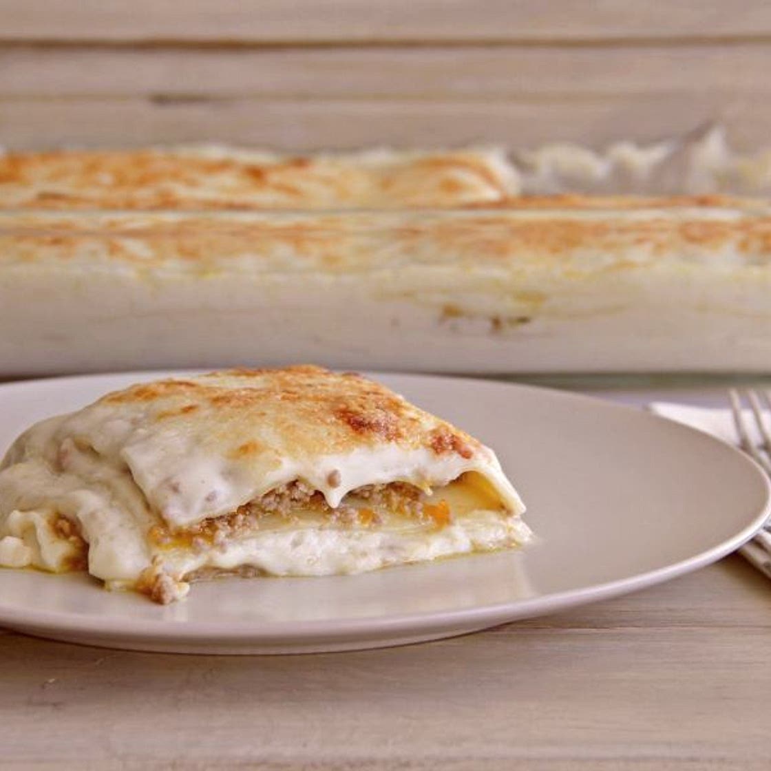 Lasaña de ternera y queso manchego (sin tomate) - Recetas Thermo