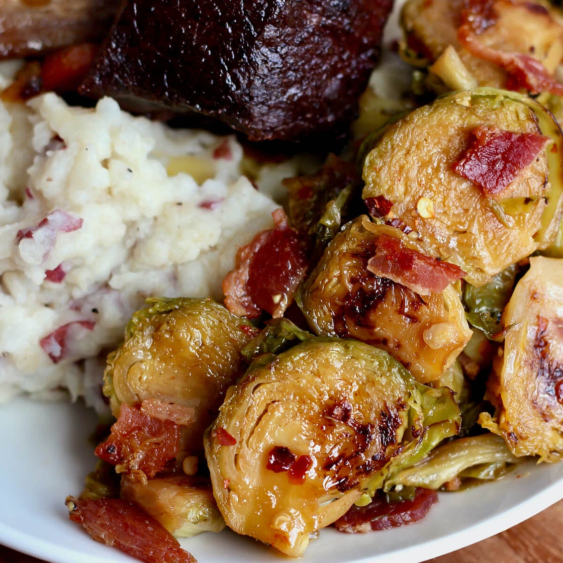 Hot Honey Brussels Sprouts with Bacon
