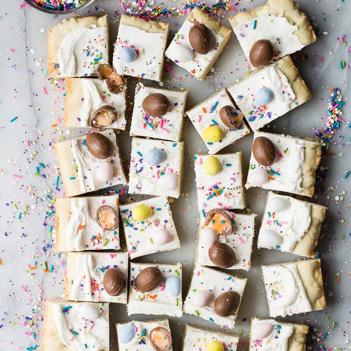 Easter Sugar Cookie Bars - Foodness Gracious