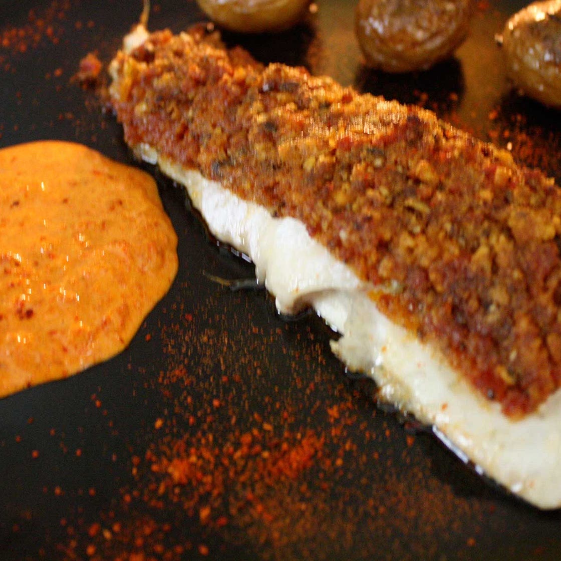Pavé de morue en croute de chorizo