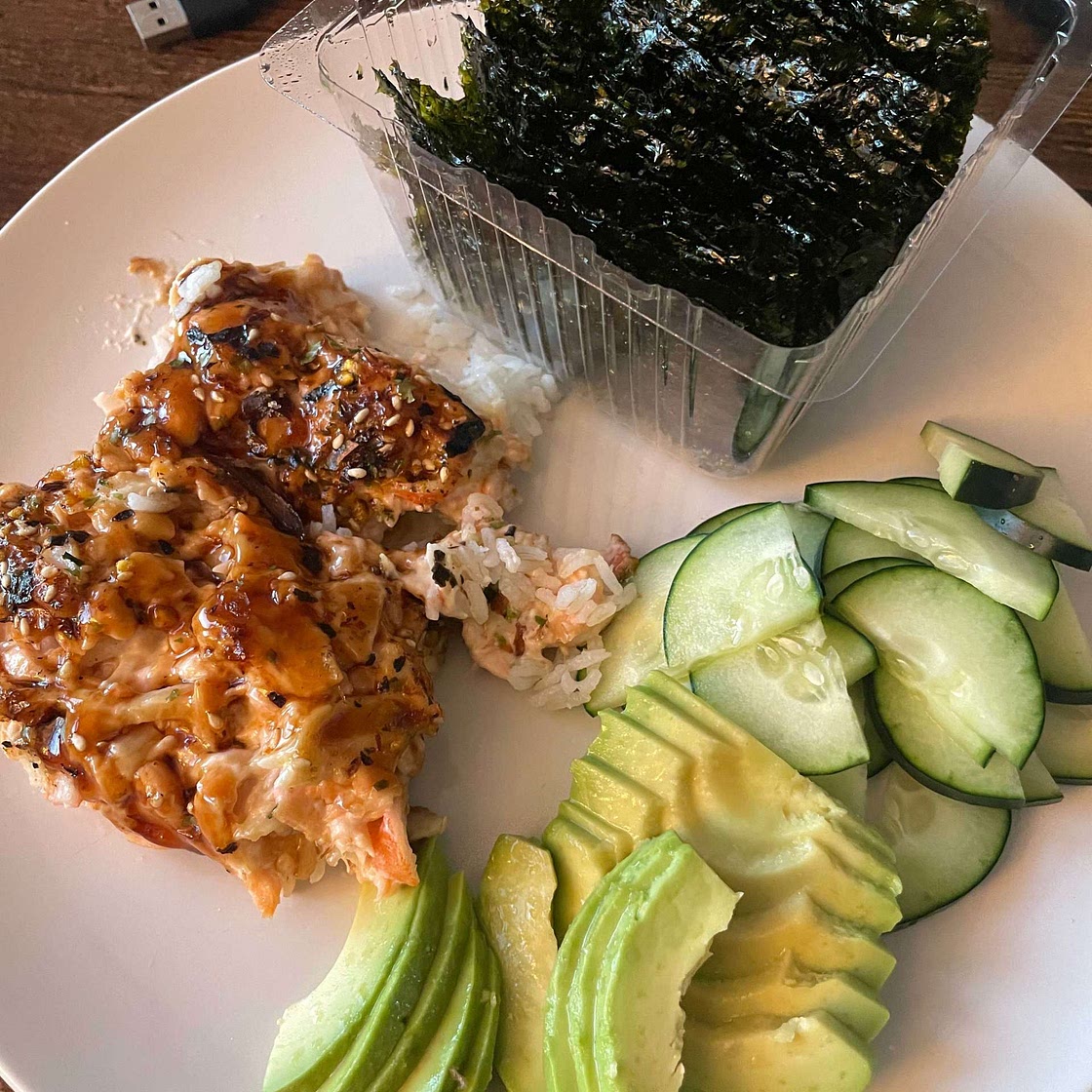 Salmon Sushi Bake