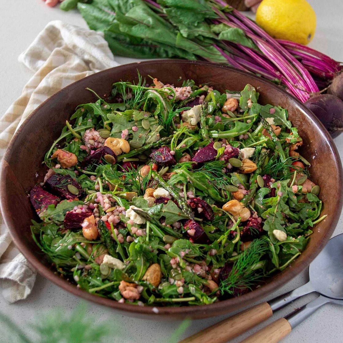 Roasted Asparagus, Beetroot & Butter Bean Salad