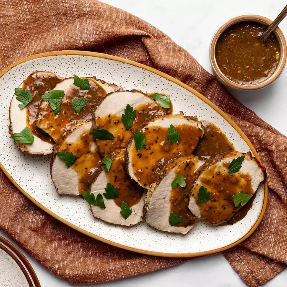 Instant Pot Rosemary Apple Balsamic Pork Tenderloin