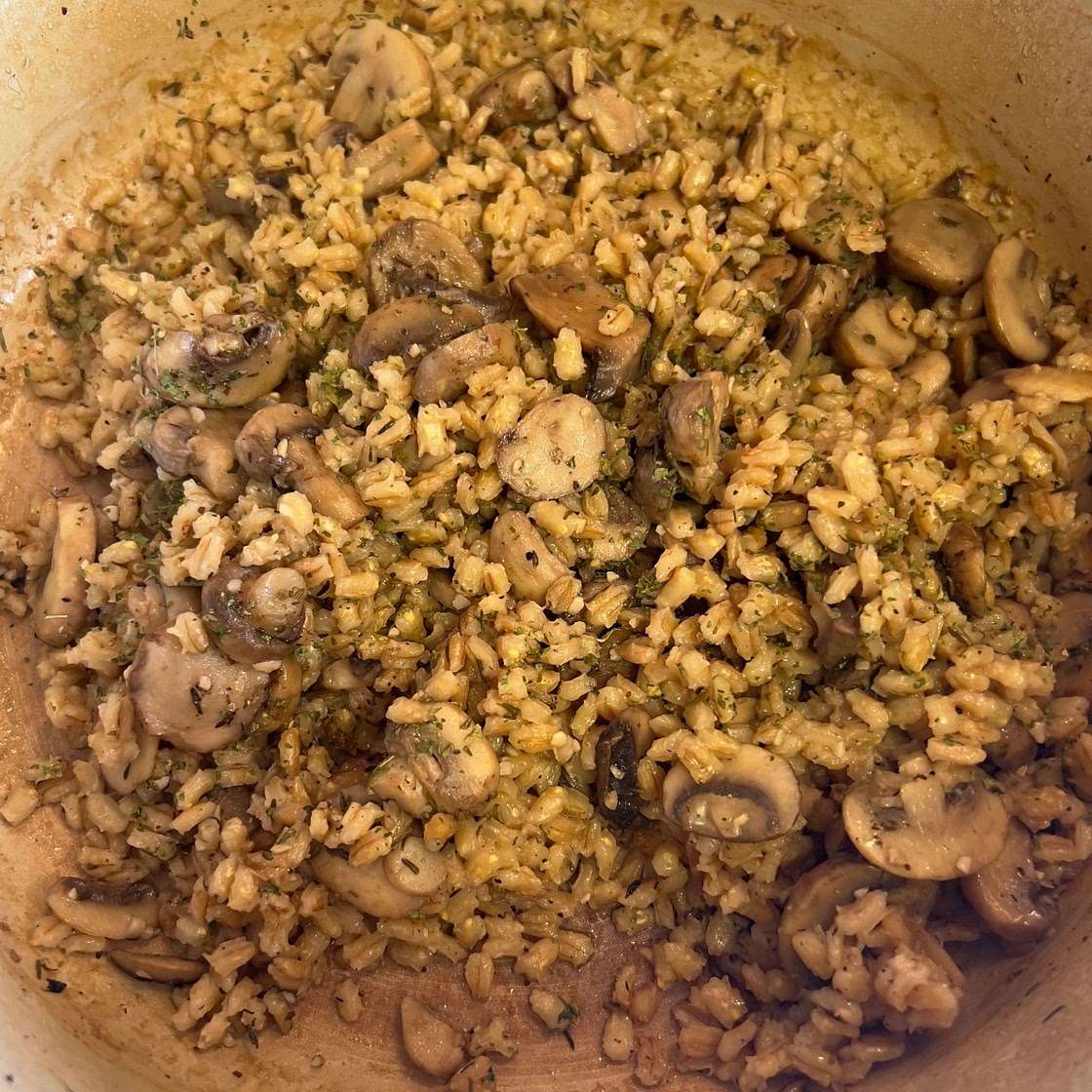 Baked Barley with Mushrooms