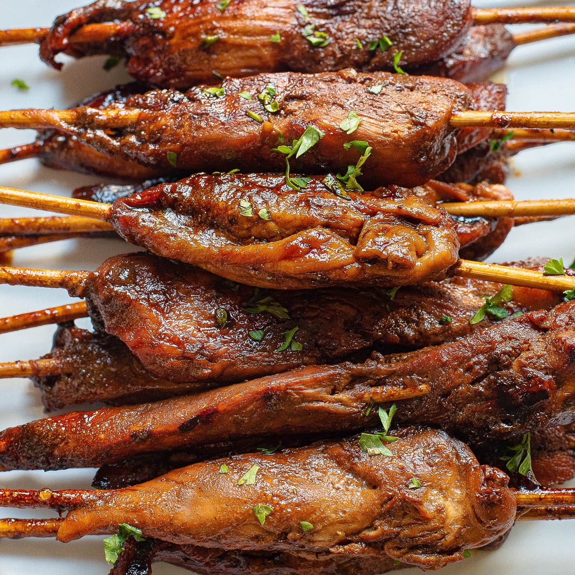 Sticky Bourbon Chicken Skewers