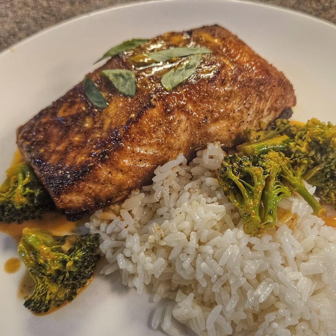 Coconut Curry Salmon with Garlic Butter