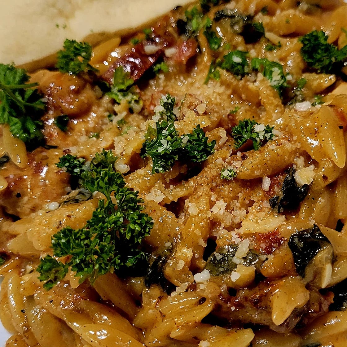 One Pan Sun-Dried Tomato Chicken Orzo