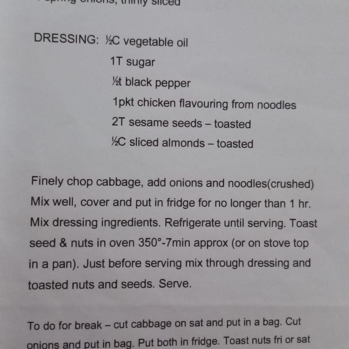 Crunchy Cabbage Slaw