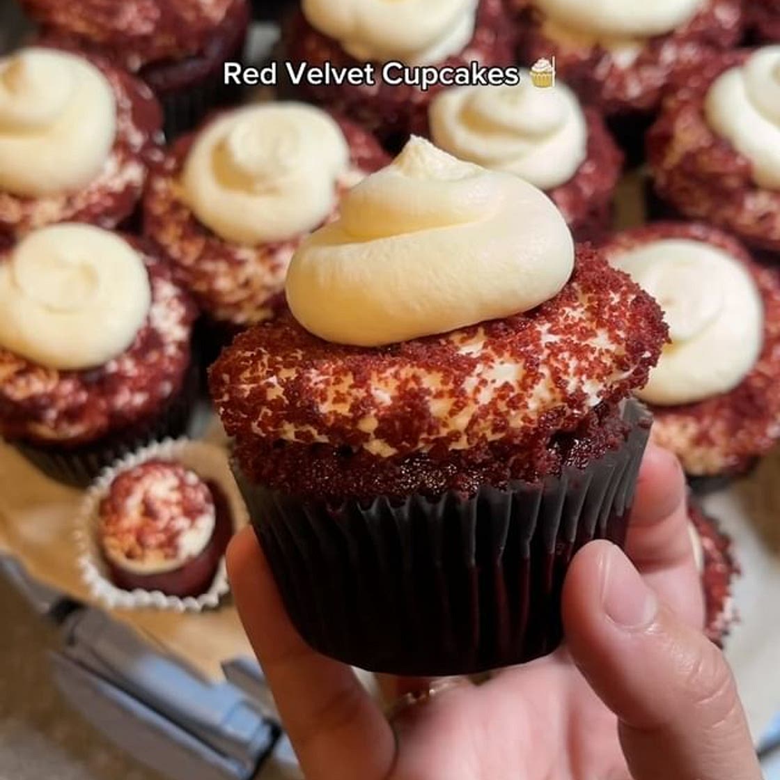 The fluffiest, moist and creamiest Red Velvet Cupcakes with Crea