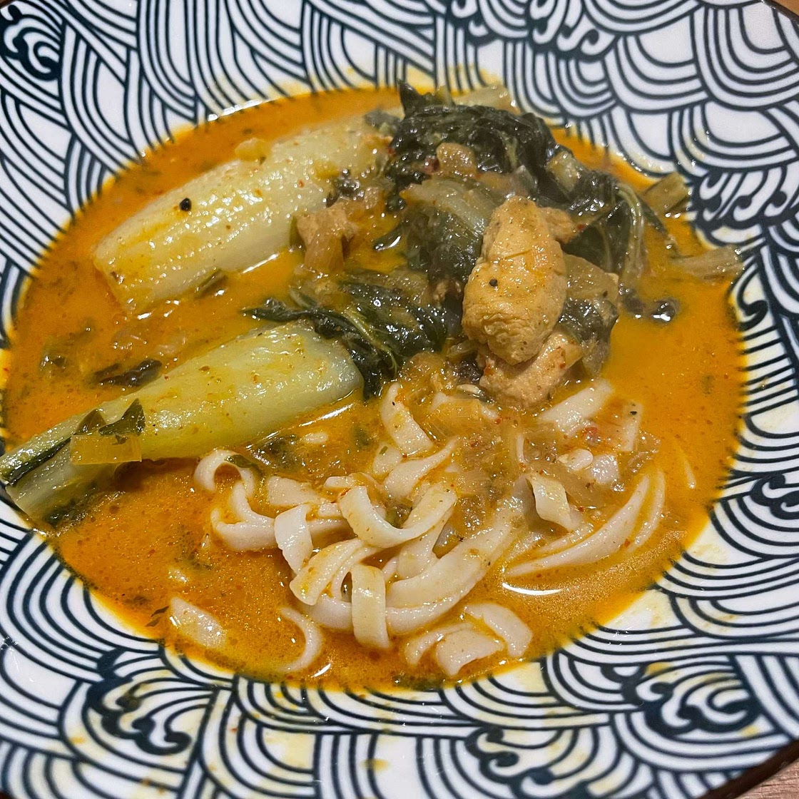 30 Minute Creamy Thai Turmeric Chicken and Noodles