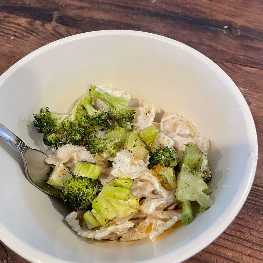 Skillet Ricotta Pasta with Roasted Broccoli