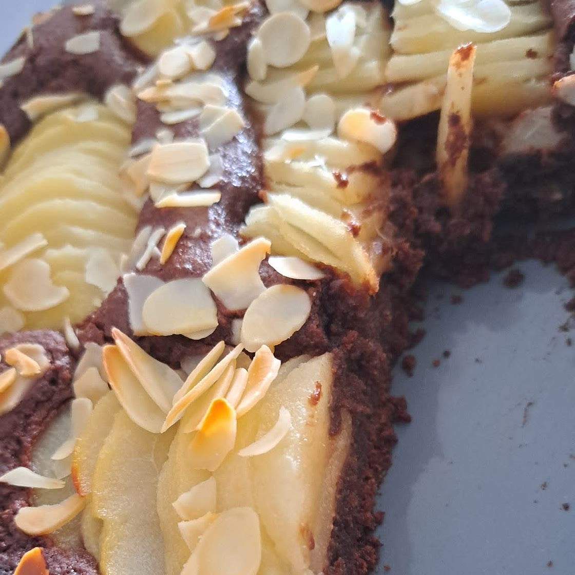 Recette gâteau poires chocolat amande sans beurre et peu sucré