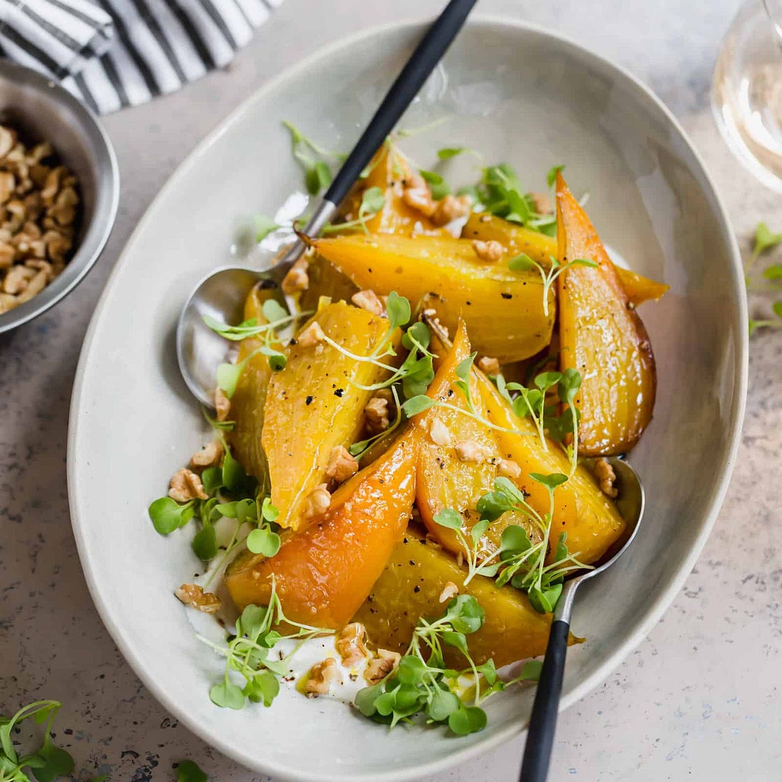 Roasted Golden Beets with Horseradish Sauce