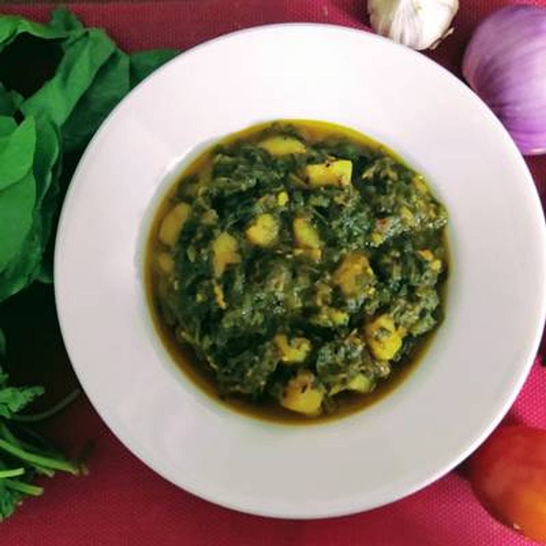 Aloo palak in pressure cooker