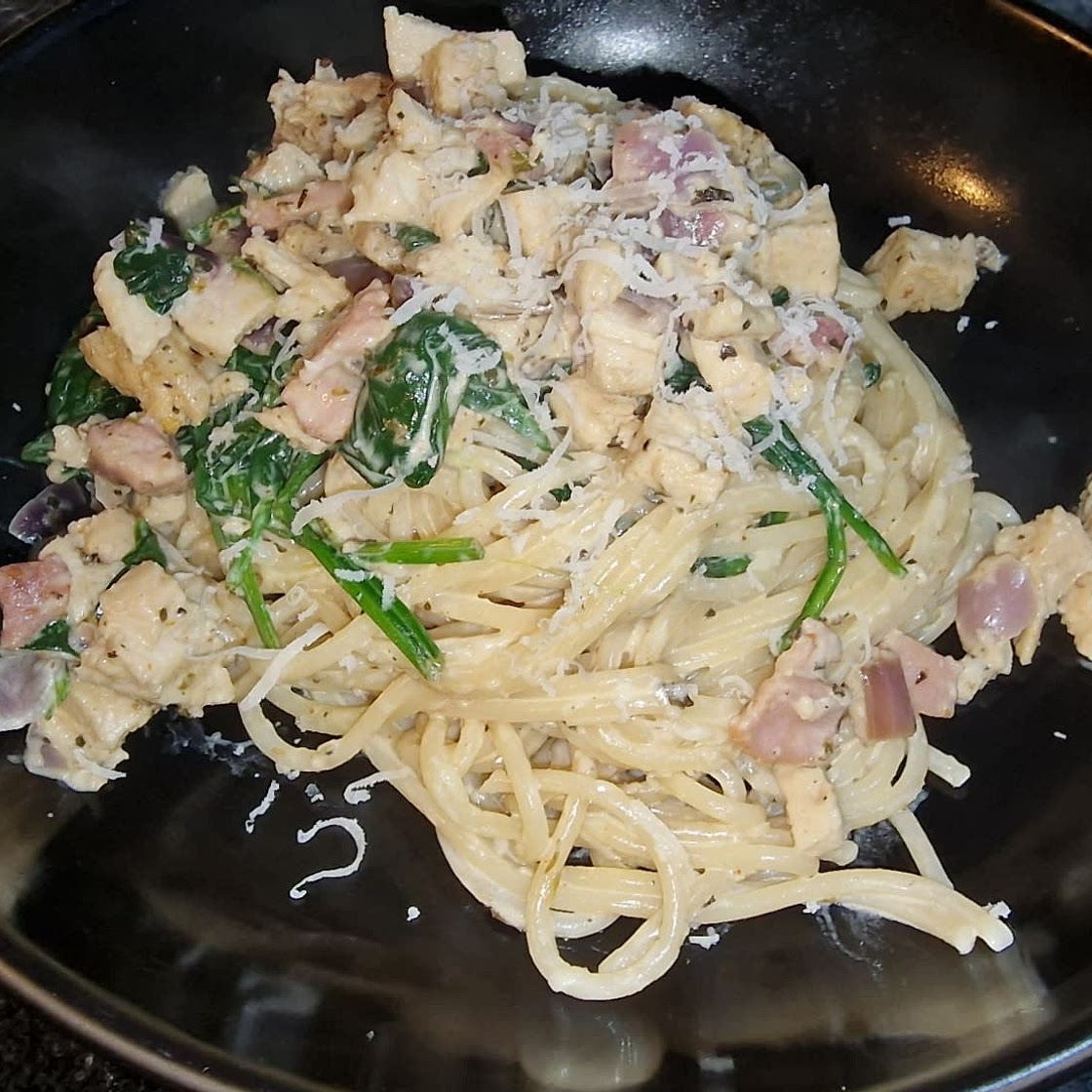 Chicken Bacon Spinach Pasta