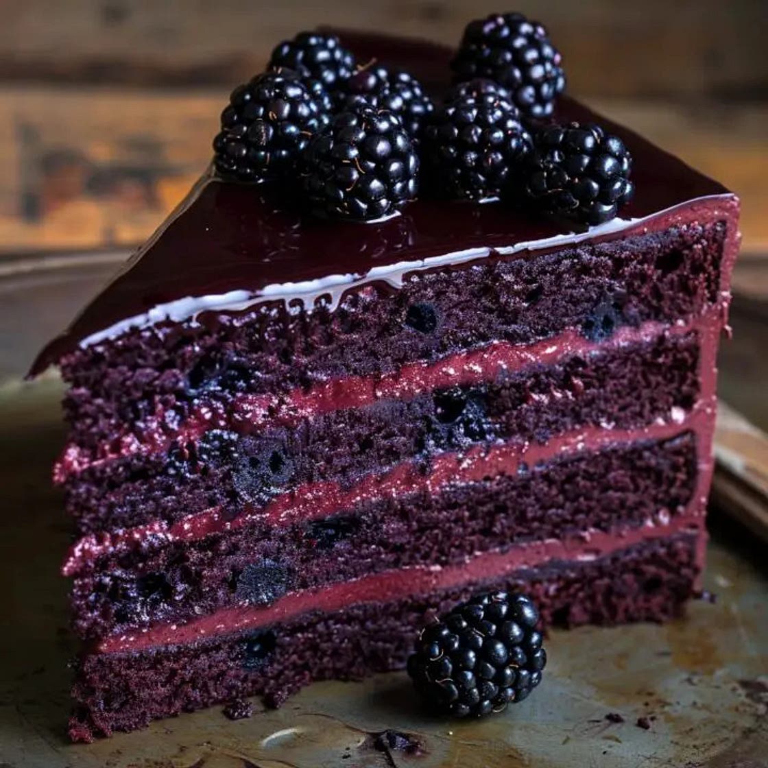 Dark Romance Chocolate Blackberry Cake