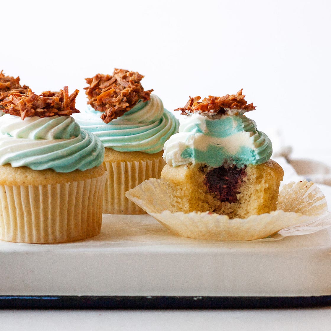 Sufganiyot Cupcakes With Mini Coconut “Latkes”