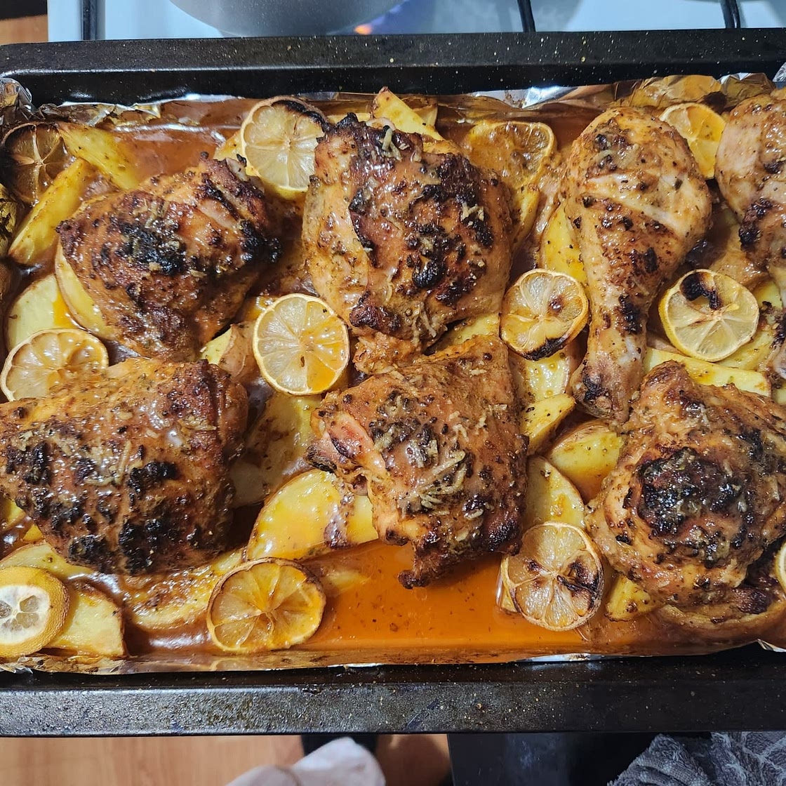 One Pan Lemon Garlic Chicken and Potatoes