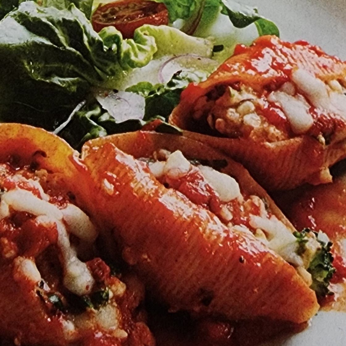 Cheese and spinach stuffed shells