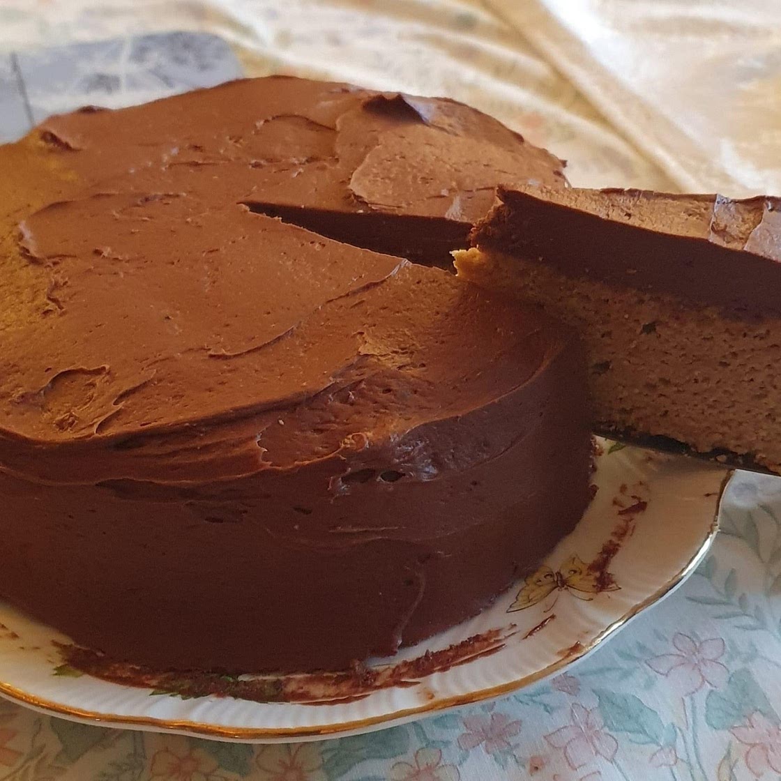 Keto coffee cake with mocha ganache