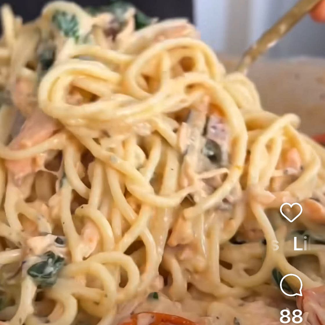 One pot Spinat-Lachs Pasta