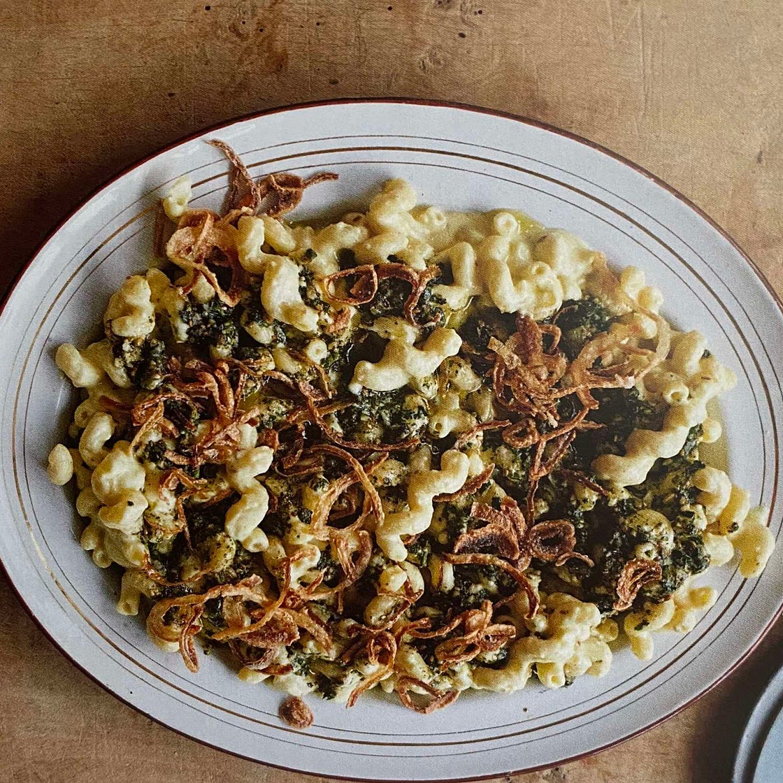 M.E. mac 'n' cheese with za'atar pesto