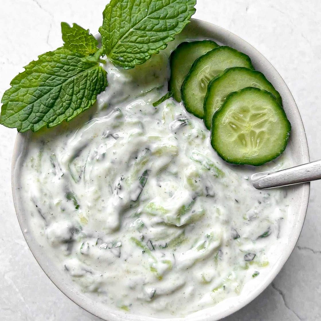 Fresh Mint & Grated Cucumber Yoghurt Raita