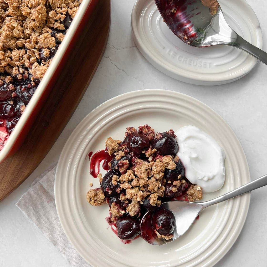 Cherry & Almond Butter Crumble (Vegan)