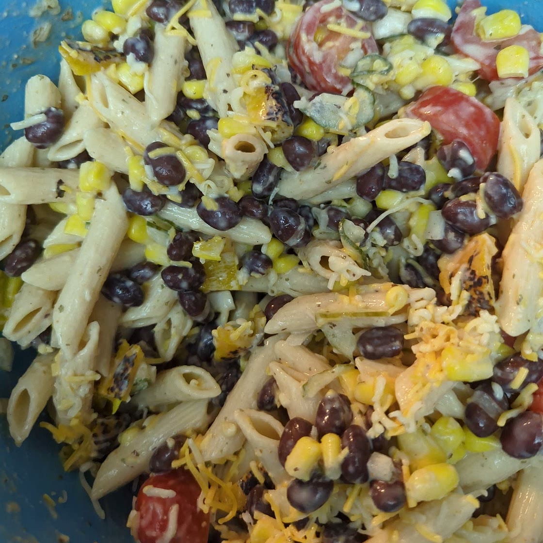 *SUPER EASY* Healthy Creamy Southwest Pasta Salad — Bottomless Chef
