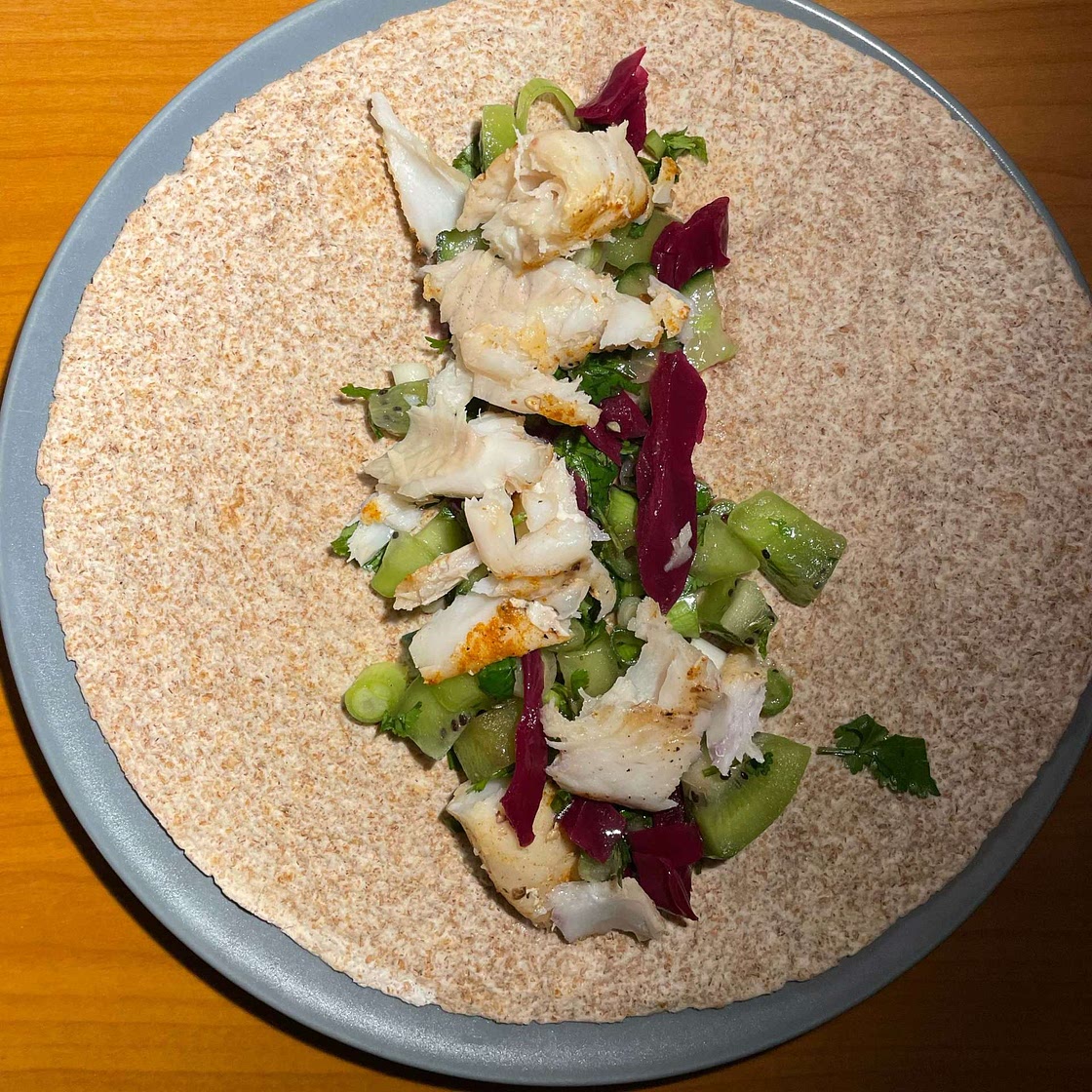 Crispy basa tacos with kiwi salsa