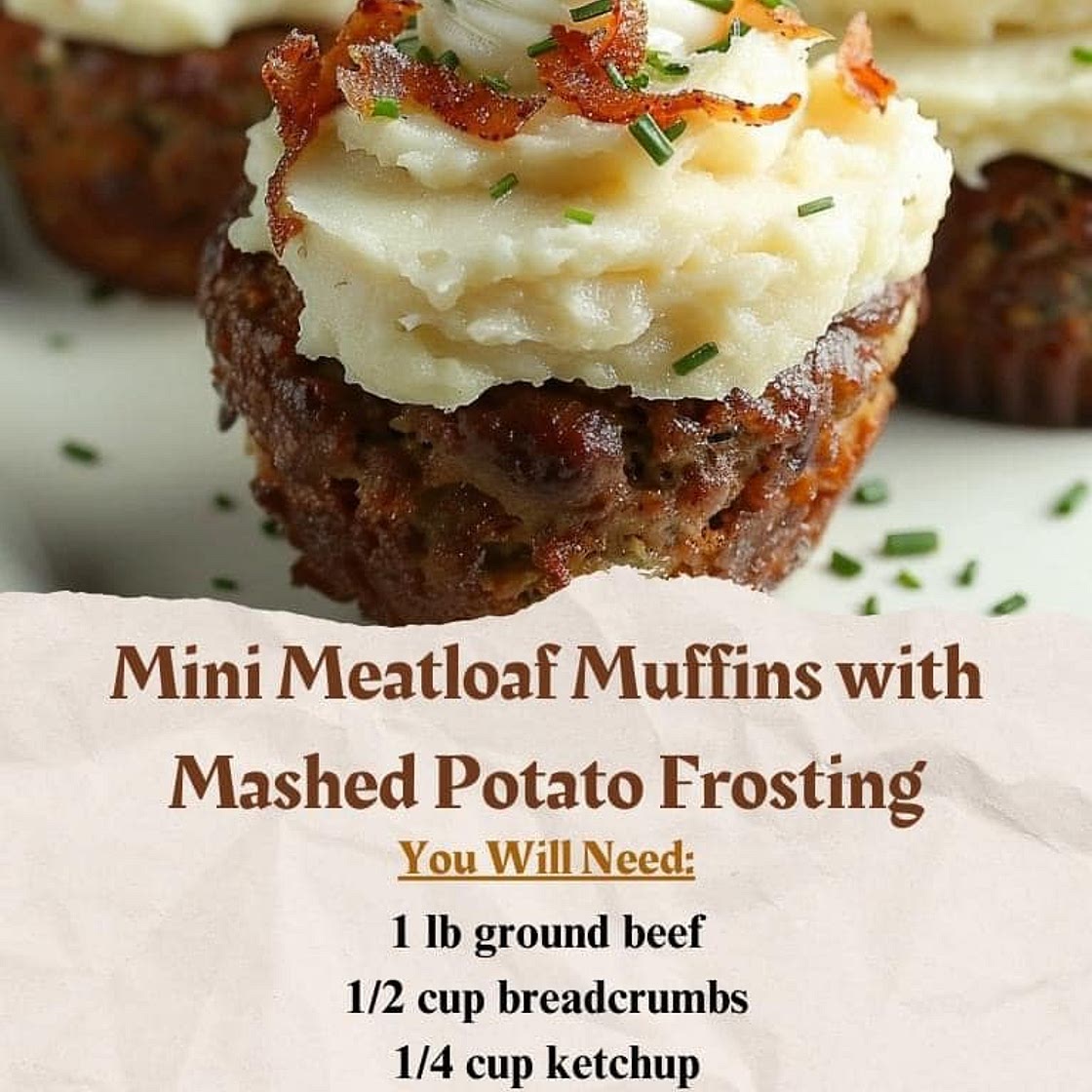 Mini Meatloaf Muffins with Mashed Potato Frosting