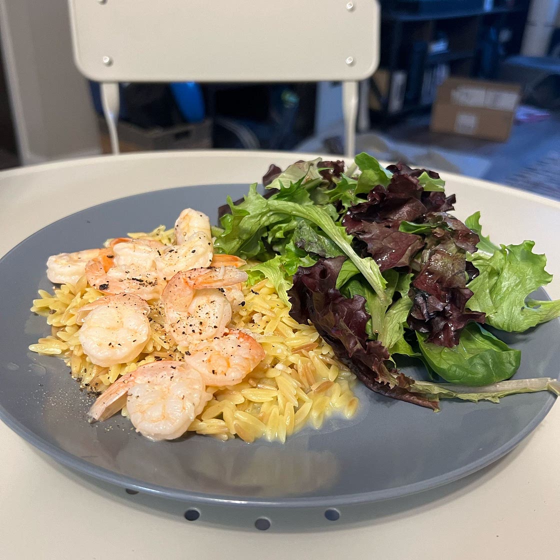 Lemon Garlic Shrimp with Orzo