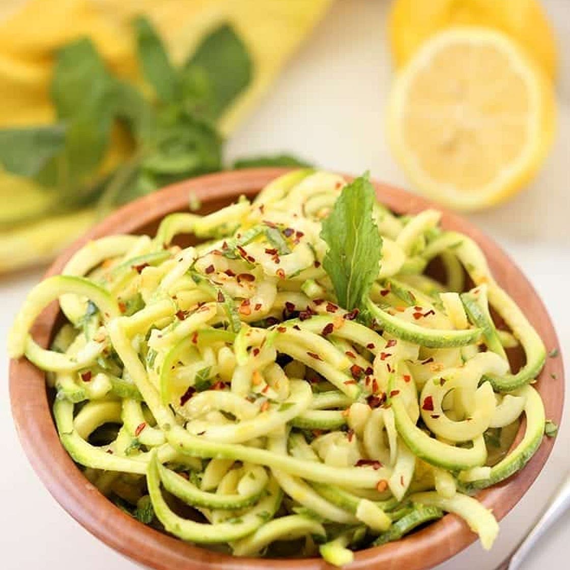 Lemon Herb Zucchini Noodle Salad