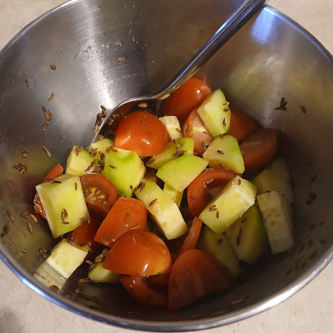 Vijay's cucumber-cumin salad
