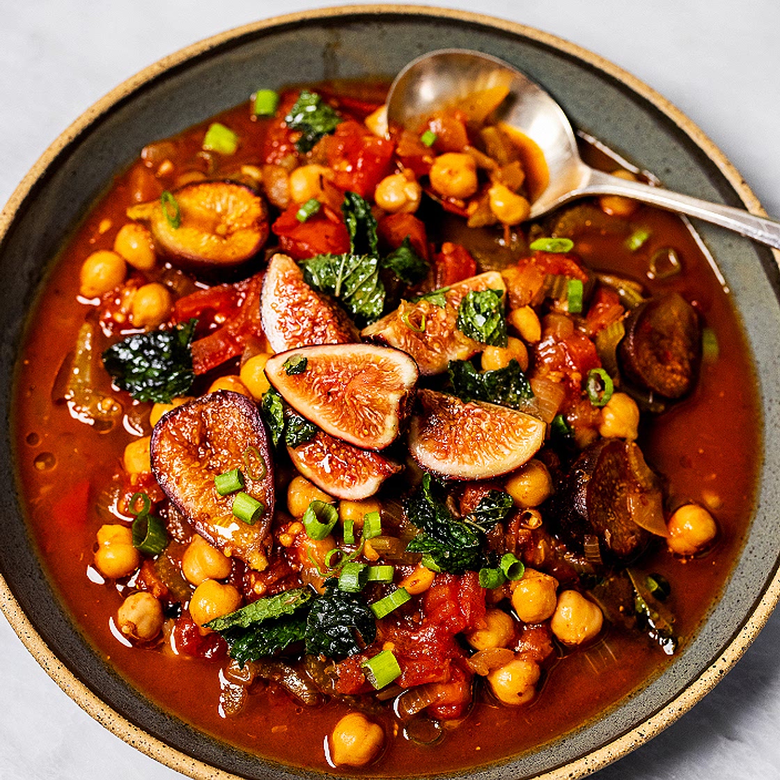 Harissa Fig and Chickpea Stew
