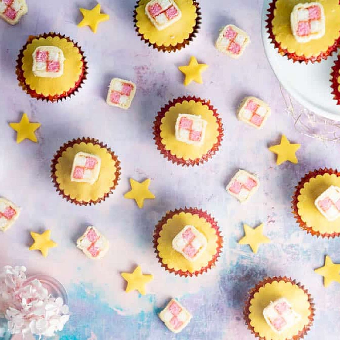 Fun Delicious Battenberg Cupcakes Without Frosting