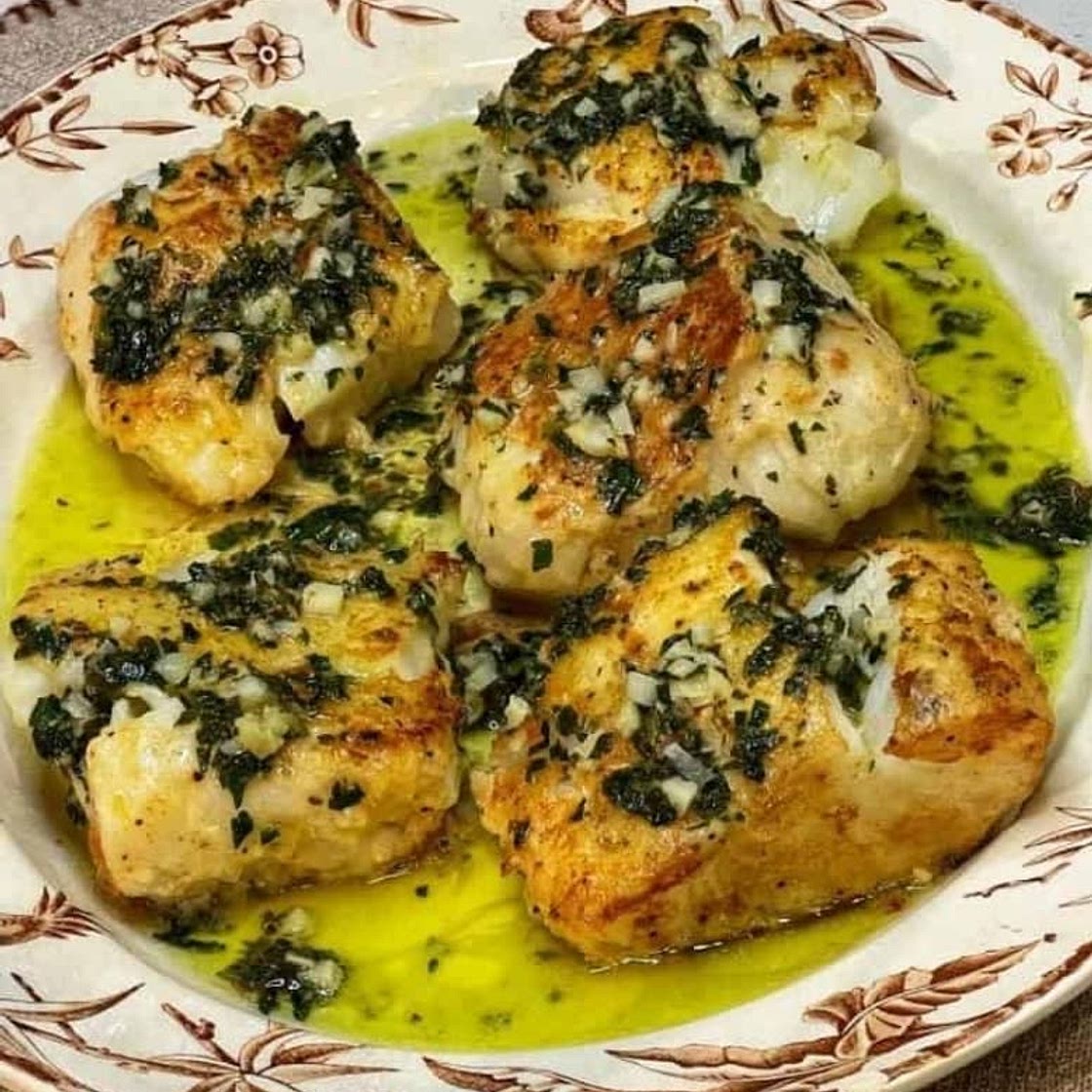 Garlic parsley butter cod