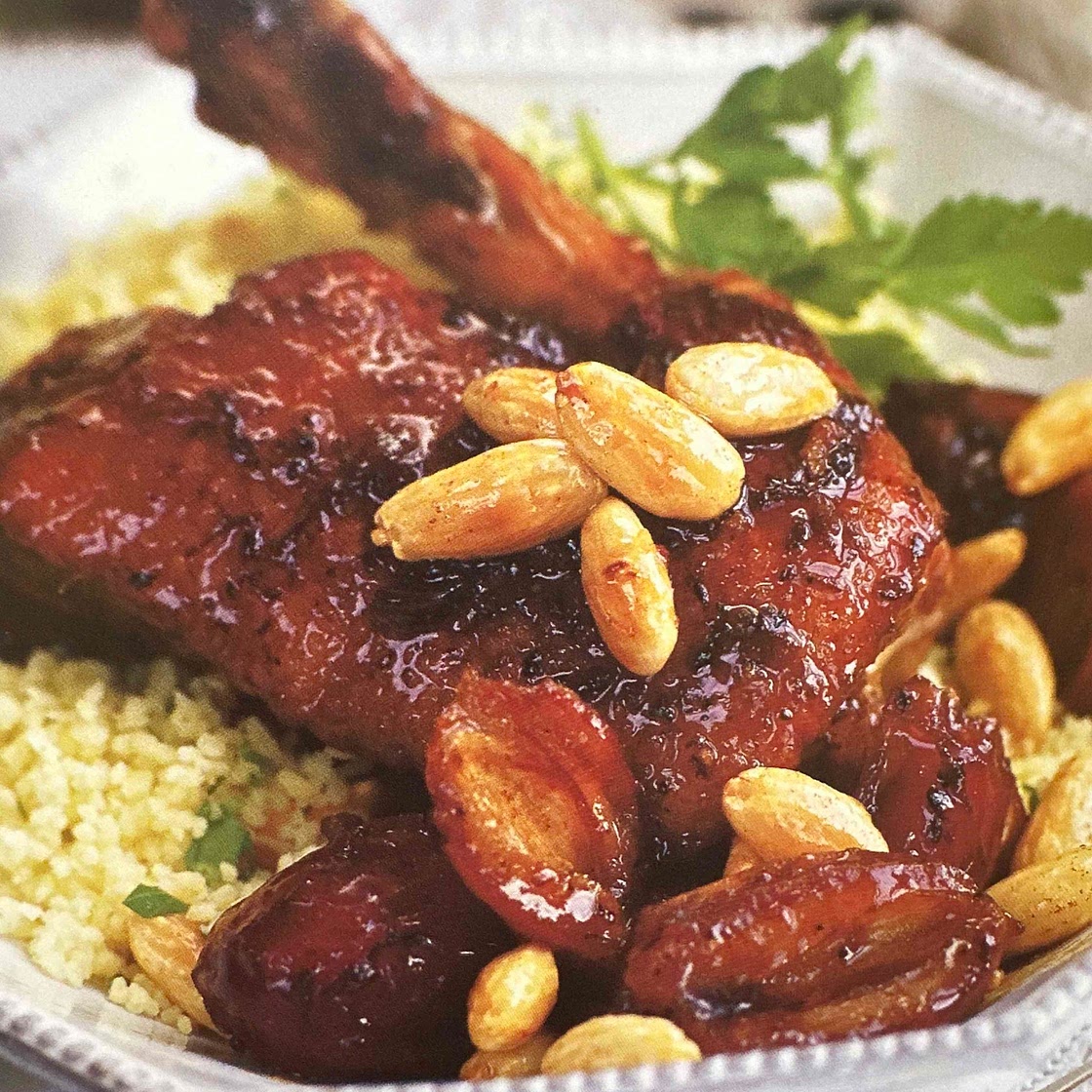Chicken/ duck thighs with dates and orange blossom water
