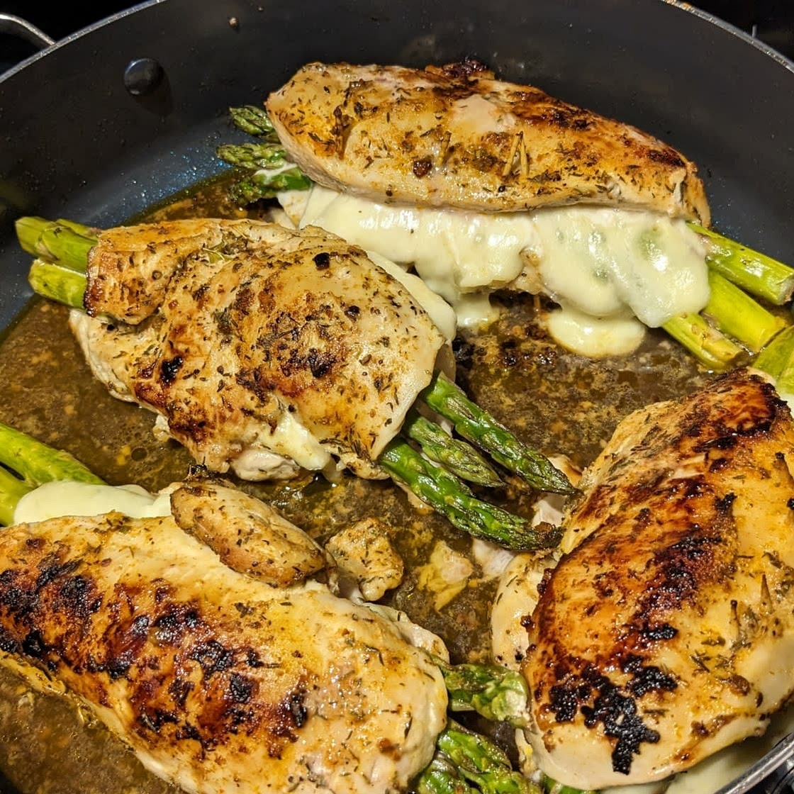Asparagus & Cheese Stuffed Chicken {Low-carb/ Keto Friendly!}
