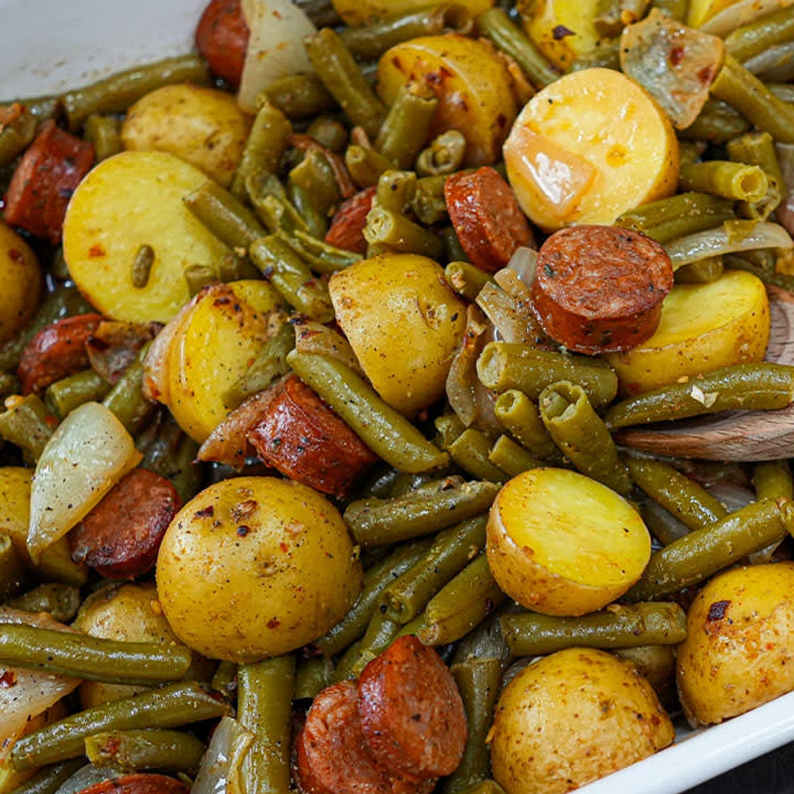 Sausage Green Bean and Potato Casserole