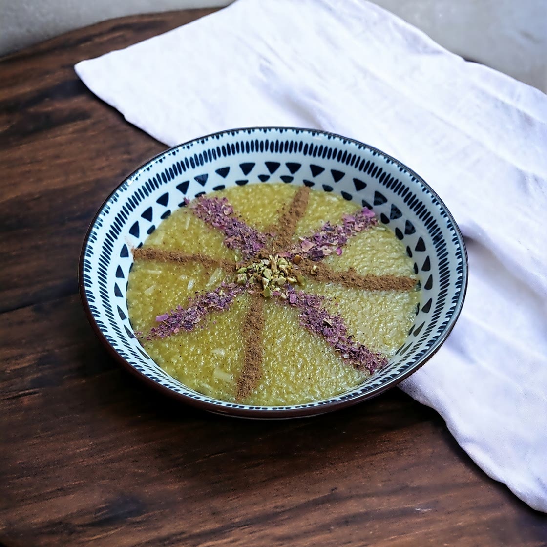 Sholeh Zard (Persian saffron rice pudding)