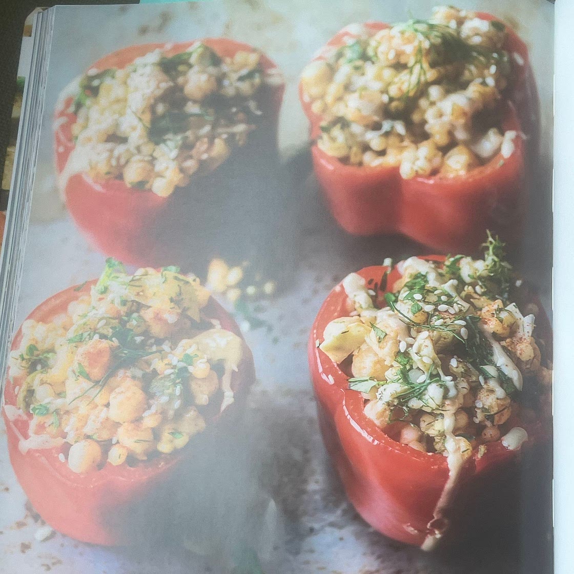 Couscous and Chickpea-Stuffed Bell Peppers