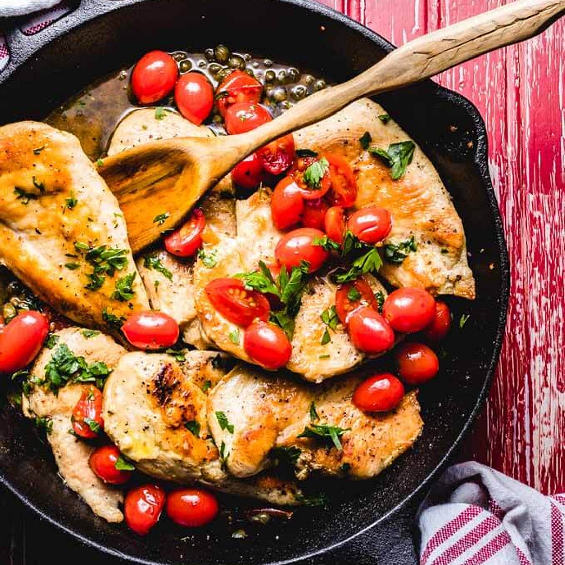 Italian Chicken With Capers And Cherry Tomato Sauce