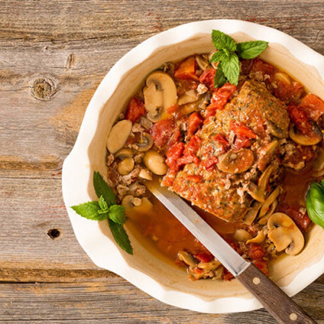 Paleo Meatloaf with Mushrooms