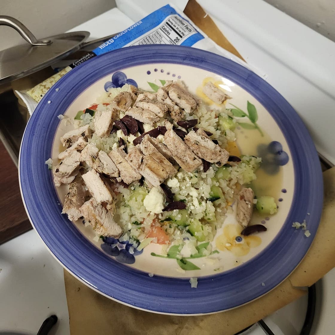 Spiced Grilled Chicken with Cauliflower "Rice" Tabbouleh