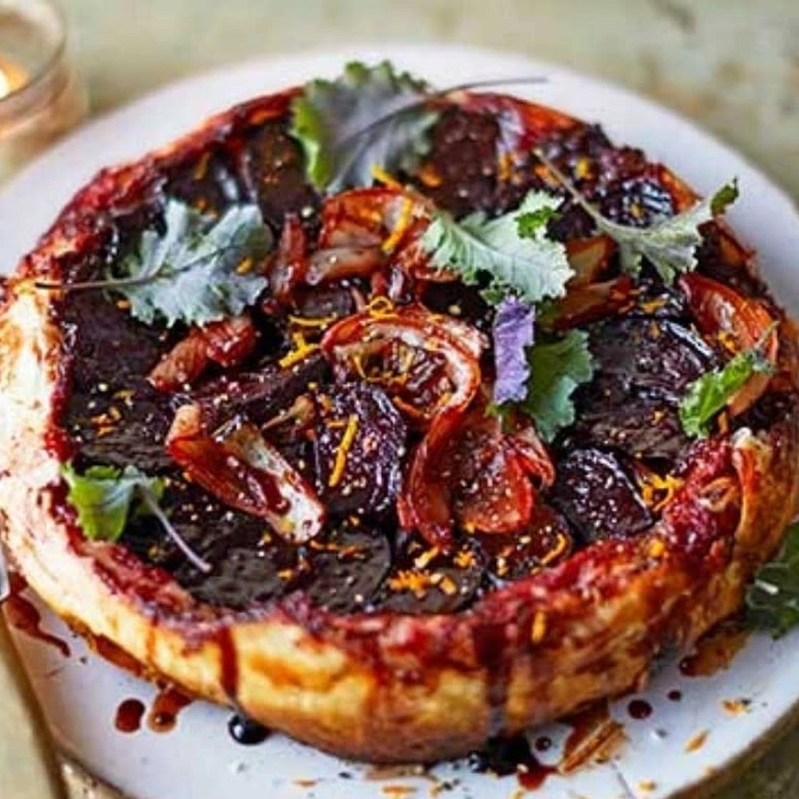 Beetroot tarte tatin
